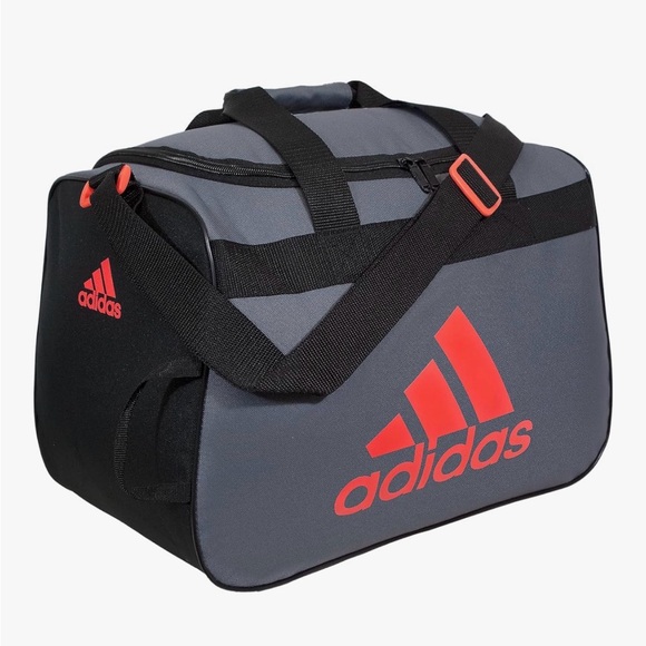 adidas Other - Adidas Defender Duffel Gym Bag Gray Black Red Logo Travel Sports